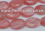 CCY165 15.5 inches 13*18mm faceted oval cherry quartz beads