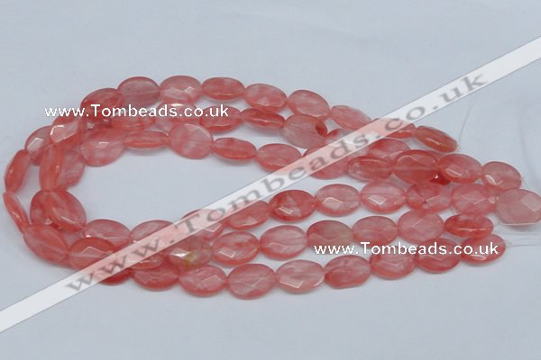 CCY165 15.5 inches 13*18mm faceted oval cherry quartz beads