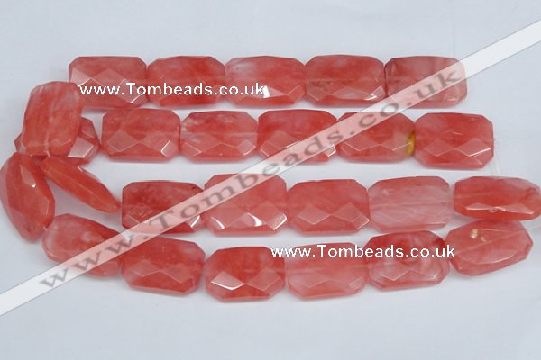 CCY166 15.5 inches 20*30mm faceted rectangle cherry quartz beads