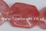 CCY167 15.5 inches 30*40mm wavy rectangle cherry quartz beads