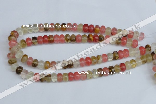 CCY202 15.5 inches 8*12mm rondelle volcano cherry quartz beads