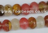 CCY208 15.5 inches 12*16mm faceted rondelle volcano cherry quartz beads