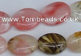 CCY218 15.5 inches 15*20mm oval volcano cherry quartz beads