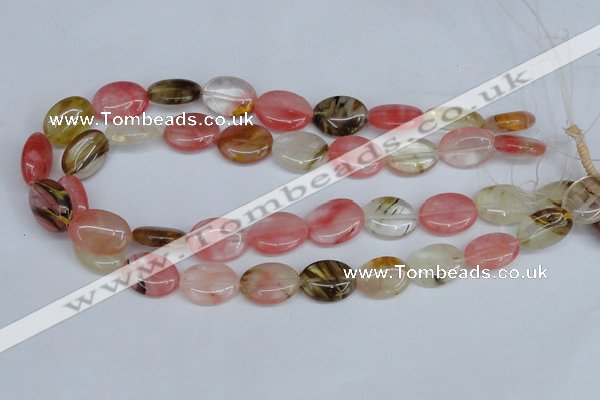 CCY218 15.5 inches 15*20mm oval volcano cherry quartz beads