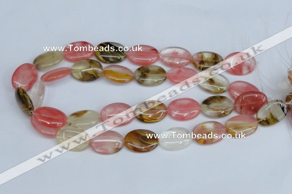 CCY219 15.5 inches 18*25mm oval volcano cherry quartz beads