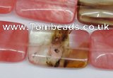 CCY222 15.5 inches 20*30mm rectangle volcano cherry quartz beads