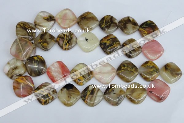 CCY226 15.5 inches 24*24mm diamond volcano cherry quartz beads