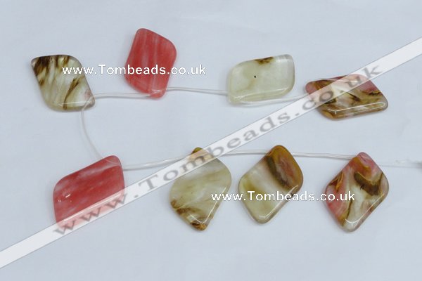 CCY235 Top-drilled 30*50mm marquise volcano cherry quartz beads