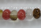 CCY404 15.5 inches 10*14mm faceted rondelle volcano cherry quartz beads