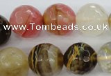 CCY507 15.5 inches 18mm faceted round volcano cherry quartz beads