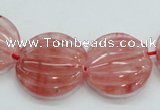 CCY53 15.5 inches 20mm flat round cherry quartz beads wholesale