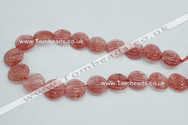 CCY53 15.5 inches 20mm flat round cherry quartz beads wholesale