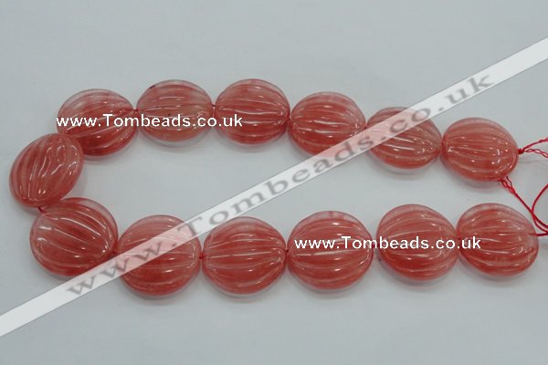 CCY54 15.5 inches 30mm flat round cherry quartz beads wholesale