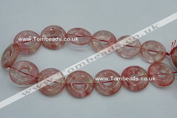 CCY56 15.5 inches 30mm donut cherry quartz beads wholesale