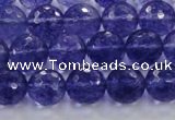 CCY604 15.5 inches 12mm faceted round blue cherry quartz beads