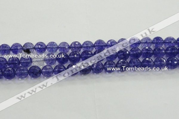 CCY605 15.5 inches 14mm faceted round blue cherry quartz beads