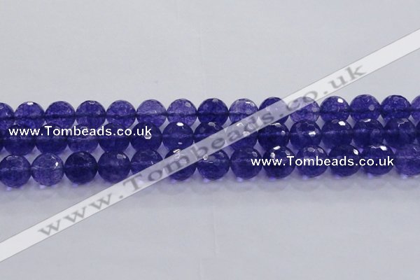 CCY607 15.5 inches 18mm faceted round blue cherry quartz beads