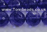 CCY608 15.5 inches 20mm faceted round blue cherry quartz beads