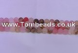 CCY620 15.5 inches 4mm round matte volcano cherry quartz beads