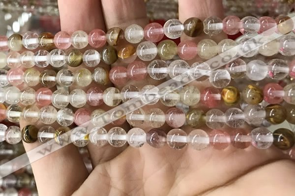 CCY631 15.5 inches 6mm round volcano cherry quartz beads wholesale