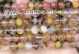 CCY643 15.5 inches 10mm round volcano cherry quartz beads