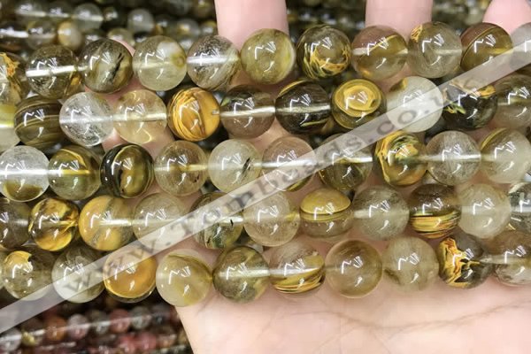 CCY649 15.5 inches 12mm round volcano cherry quartz beads