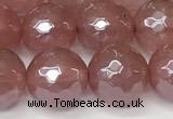 CCY667 15 inches 10mm faceted round AB-color cherry quartz beads