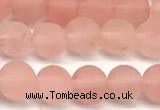 CCY671 15 inches 6mm round matte cherry quartz beads