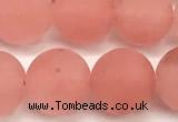 CCY673 15 inches 10mm round matte cherry quartz beads