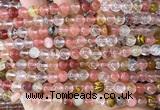 CCY687 15 inches 6mm round volcano cherry quartz beads