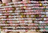 CCY692 15 inches 4mm faceted round volcano cherry quartz beads