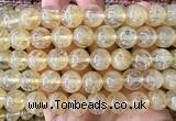 CCY704 15 inches 12mm round yellow watermelon beads