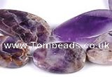 CDA03 twisted oval dogtooth amethyst quartz beads Wholesale