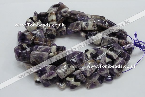 CDA06 15.5 inches 18*25mm rectangle dogtooth amethyst quartz beads