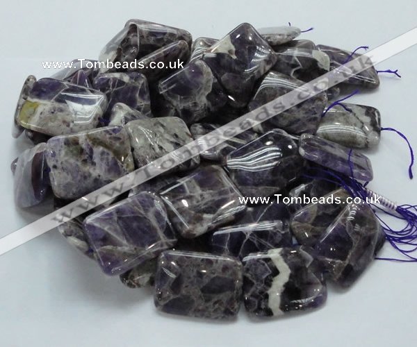 CDA09 15.5 inches 30*40mm rectangle dogtooth amethyst quartz beads