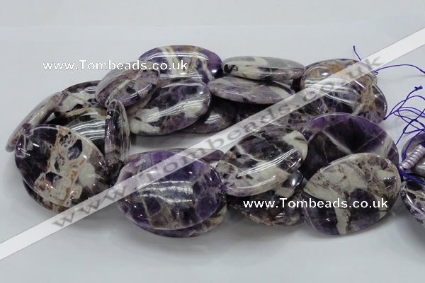 CDA12 15.5 inches 35*50mm oval dogtooth amethyst quartz beads