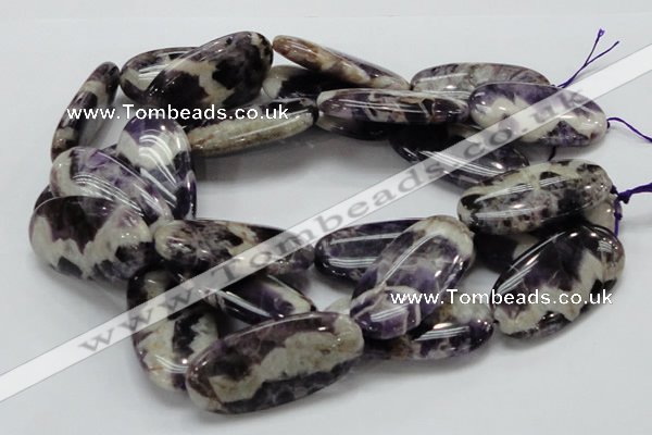 CDA14 15.5 inches 25*50mm oval dogtooth amethyst quartz beads