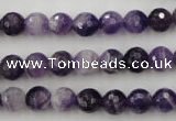 CDA152 15.5 inches 8mm faceted round dogtooth amethyst beads