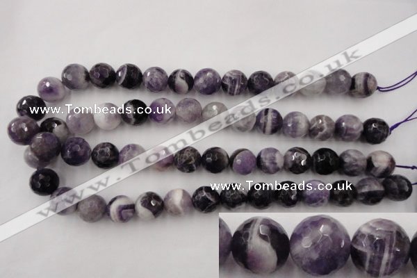 CDA154 15.5 inches 12mm faceted round dogtooth amethyst beads