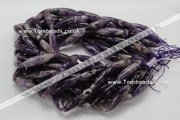 CDA16 15.5 inches 10*35mm rice dogtooth amethyst quartz beads