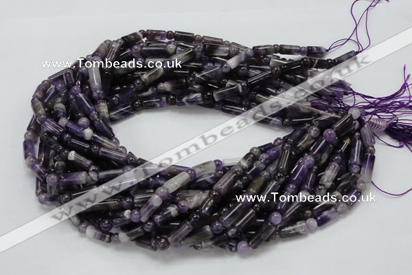 CDA17 15.5 inches 6*12mm column & round dogtooth amethyst beads