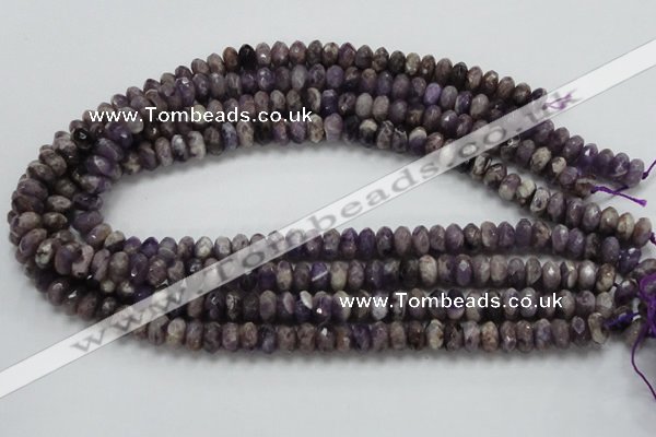 CDA21 15.5 inches 6*10mm faceted rondelle dogtooth amethyst beads