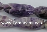 CDA30 15.5 inches 15*38mm – 16*40mm faceted rice dogtooth amethyst beads