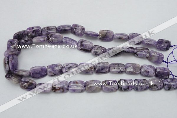 CDA310 15.5 inches 13*18mm rectangle dyed dogtooth amethyst beads