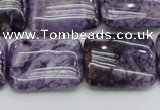 CDA311 15.5 inches 18*25mm rectangle dyed dogtooth amethyst beads