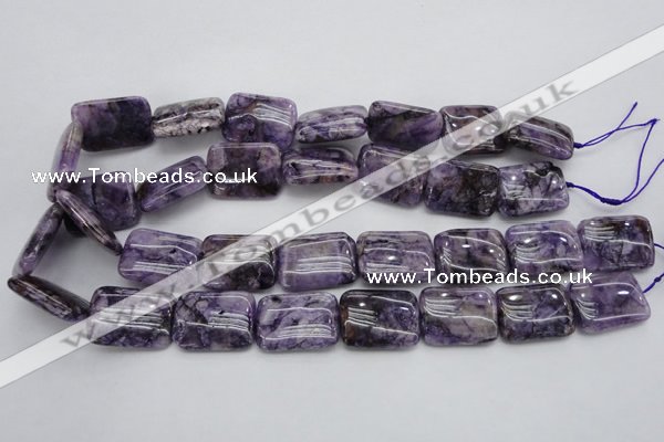 CDA311 15.5 inches 18*25mm rectangle dyed dogtooth amethyst beads