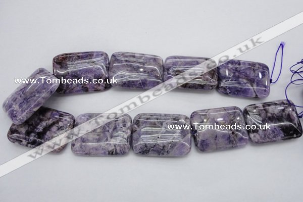 CDA313 15.5 inches 30*40mm rectangle dyed dogtooth amethyst beads