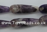 CDA32 15.5 inches 10*30mm faceted teardrop dogtooth amethyst beads