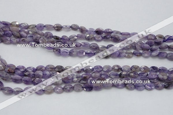 CDA322 15.5 inches 7*9mm faceted oval dyed dogtooth amethyst beads