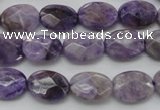 CDA323 15.5 inches 10*14mm faceted oval dyed dogtooth amethyst beads